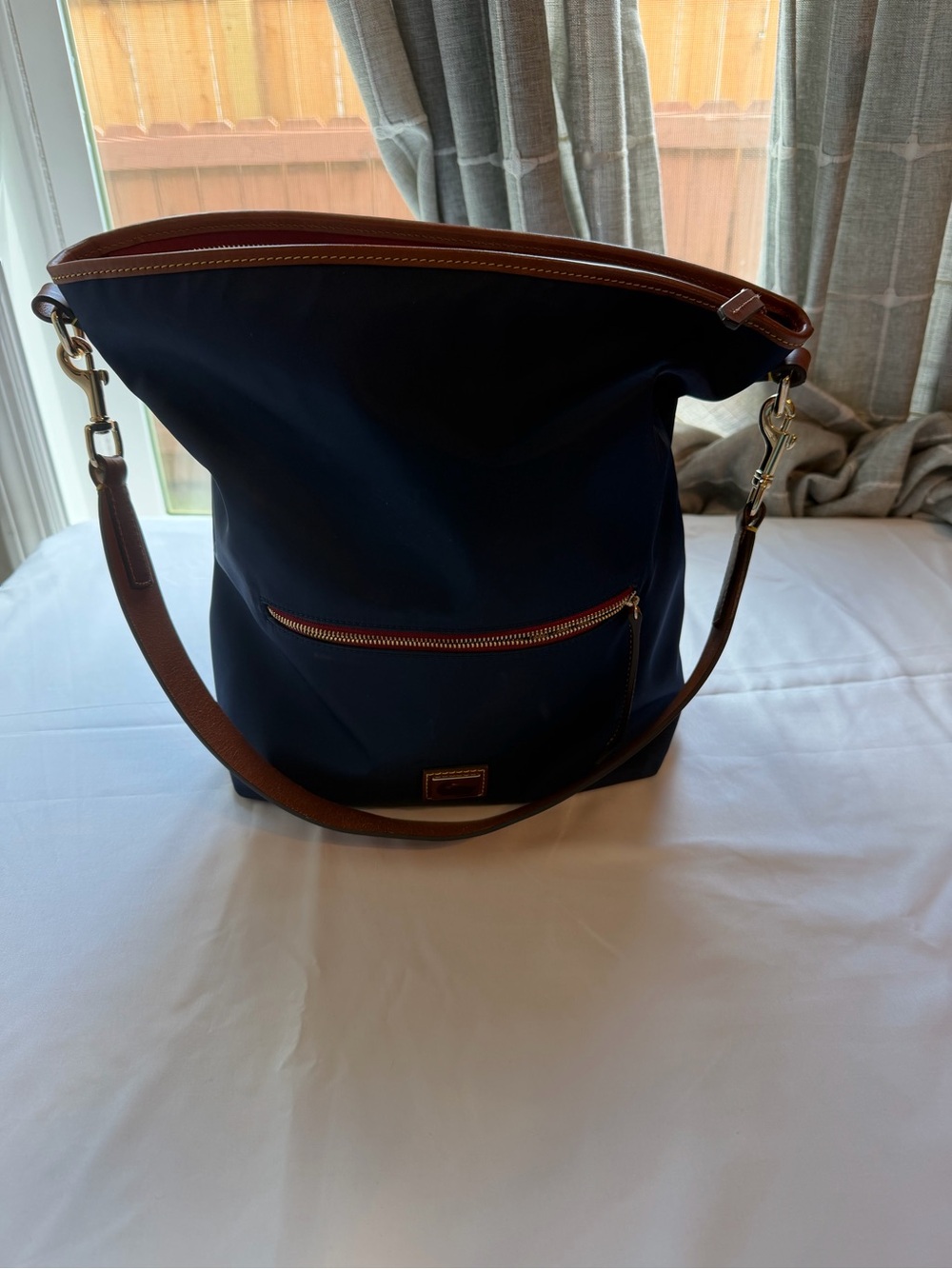 Navy and Brown Dooney and Bourke Shoulder Bag